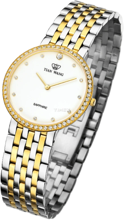TianWang,Learned ,Stainless Steel,White,Quartz,Sapphire,Crystal Glass,Round,GS3530T