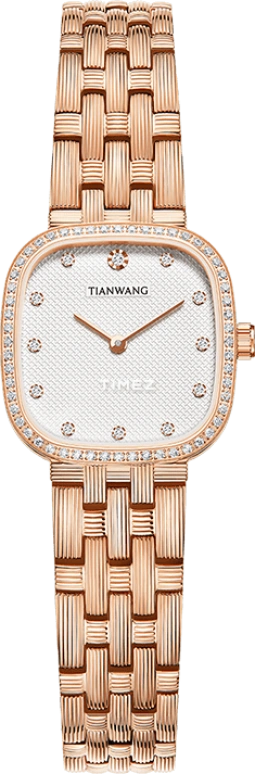 TianWang,FangHua 25mm,25mm,Stainless Steel,White,Quartz,Crystal Glass,Square,LS31520P,LS31520P.P.W