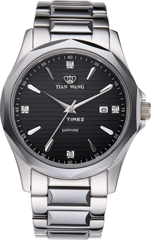 TianWang,Sea 38.50mm,38.50mm,Stainless Steel,Black,Quartz,Day,Sapphire,Glass,GS3673S,GS3673S/DHEI