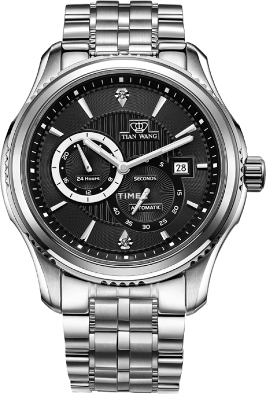 TianWang,Permanent ,Stainless Steel,Black,Automatic,Day,Big Date,GS5711S,GS5711S/D-B