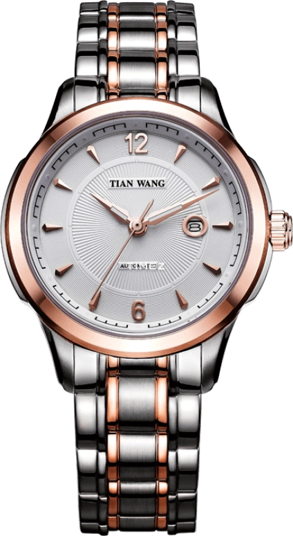 TianWang,Round Times ,Stainless Steel,White,Automatic,Day,Sapphire,Glass,LS5739TP,LS5739TP/D