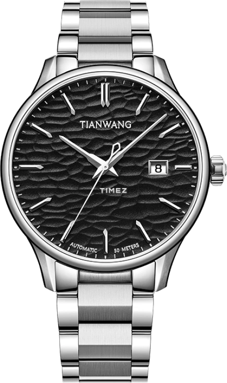 TianWang,Kunlun 42mm,42mm,Stainless Steel,Black,Automatic,Day,Crystal Glass,GS51516S,GS51516S.D.S.N