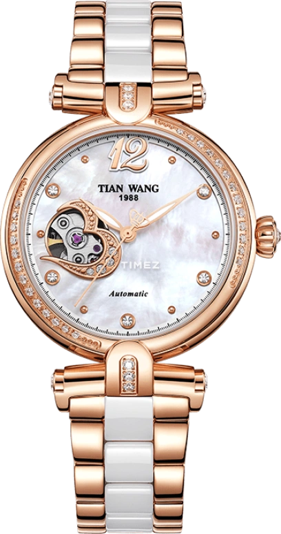 TianWang,Shine 32.50mm,32.50mm,Stainless Steel,White,Automatic,Sapphire,Glass,Round,LS5983P,LS5983P.CPW.W