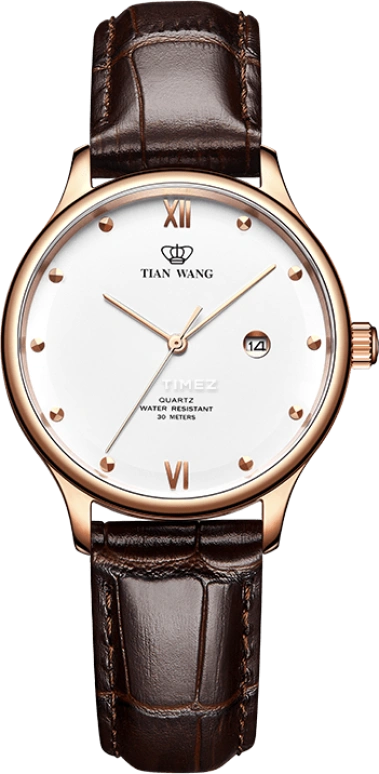 TianWang,Sea ,Stainless Steel,Rose Gold,White,Quartz,Day,Glass,LS31132P,LS31132P.D.LC.W
