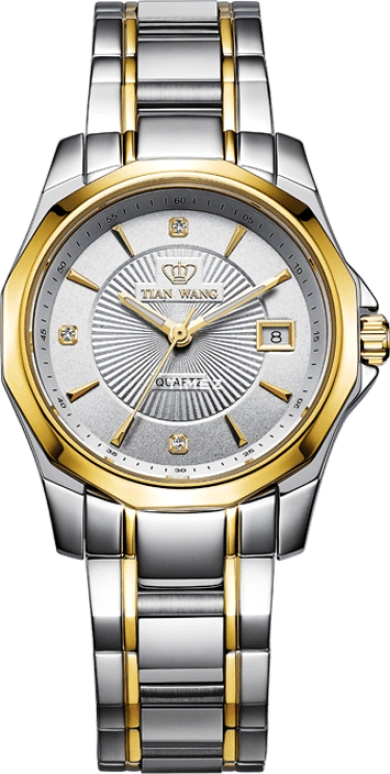 TianWang,Cardiac ,Stainless Steel,Silver,Quartz,Day,Sapphire,Glass,LS3705T,LS3705T/D