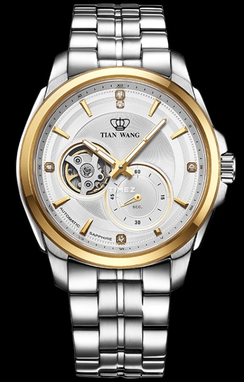 TianWang,MOUNTAINS ,Stainless Steel,White,Automatic,Chronograph,Sapphire,Glass,GS51005T,GS51005T.D.S.S