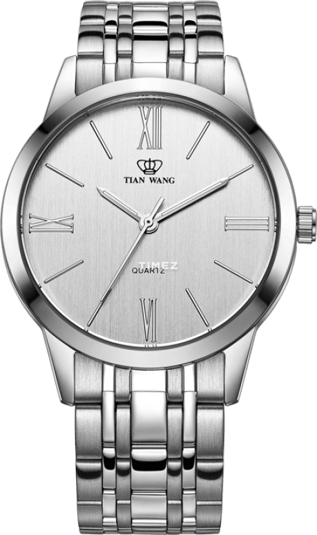 TianWang,Other ,Stainless Steel,Silver White,Quartz,Sapphire,Crystal Glass,Round,GS3728S,GS3728S-A
