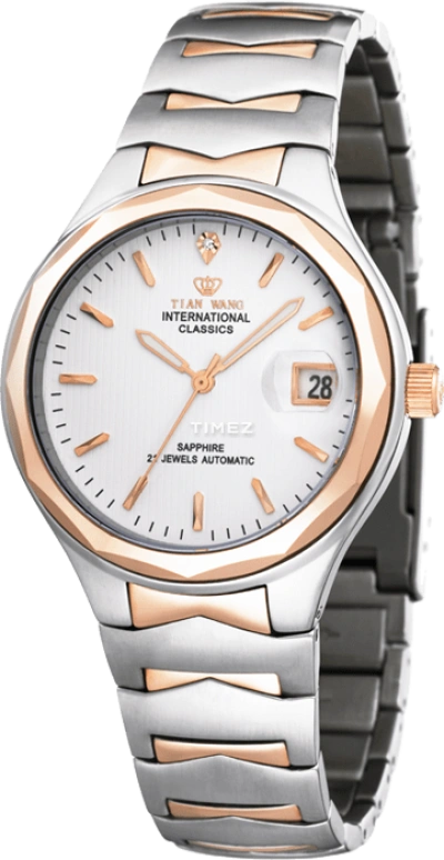 TianWang,Permanent ,Stainless Steel,White,Automatic,Day,Sapphire,Crystal Glass,GS5363TP,GS5363TP/D