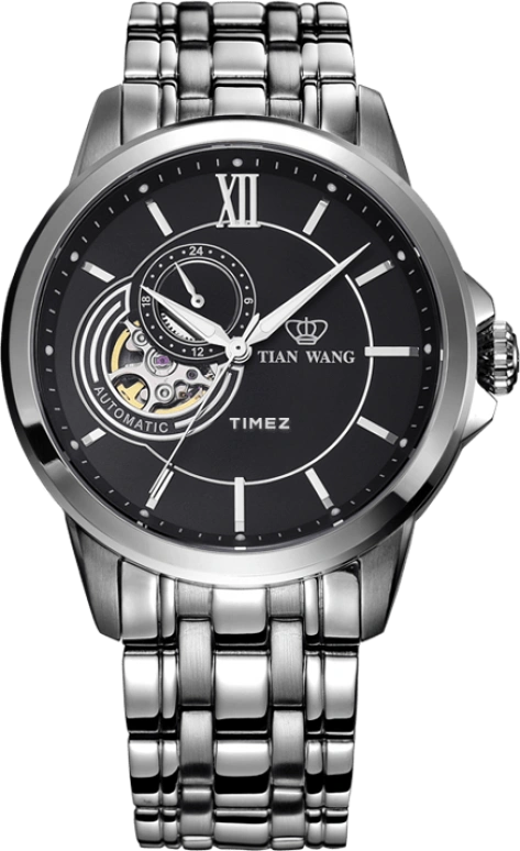 TianWang,Other ,Stainless Steel,Black,Automatic,Sapphire,Glass,Round,GS5926S,GS5926S/D
