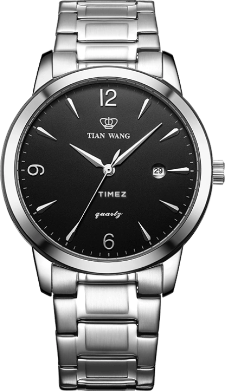TianWang,Sea 39mm,39mm,Stainless Steel,Black,Quartz,Day,Glass,GS3887S,GS3887S/D-B