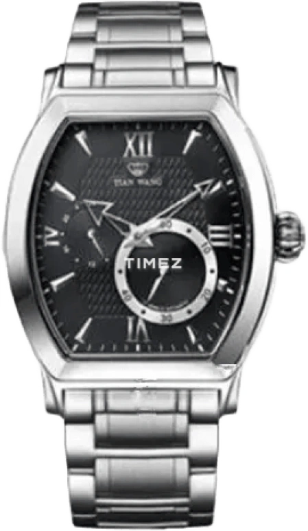 TianWang,Round Times ,Stainless Steel,Black,Automatic,Sapphire,Crystal Glass,Tonneau,GS5593S,GS5593S/DD