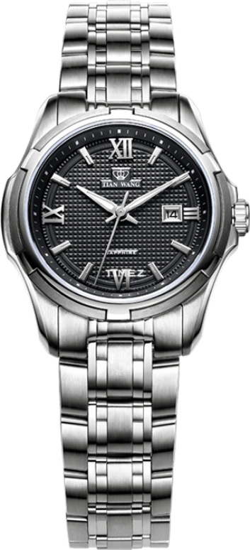 TianWang,Legend ,Stainless Steel,Black,Quartz,Day,Sapphire,Crystal Glass,LS3718S,LS3718S/D-B