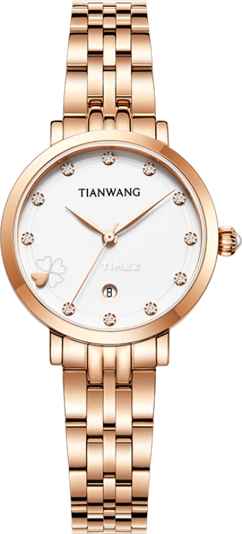TianWang,Blossoms 28mm,28mm,Stainless Steel,White,Quartz,Day,Crystal Glass,LS31531P,LS31531P.P.W