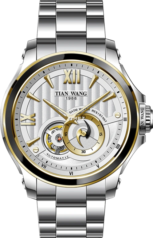 TianWang,INOVATION ,Stainless Steel,Ceramic,White,Automatic,Sapphire,Crystal Glass,Round,GS51052CTB,GS51052CTB.D.S.S-1