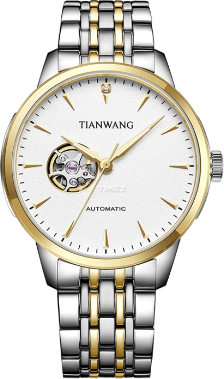 TianWang,Kunlun ,Stainless Steel,White,Automatic,Crystal Glass,Round,GS51313T,GS51313T.T.W