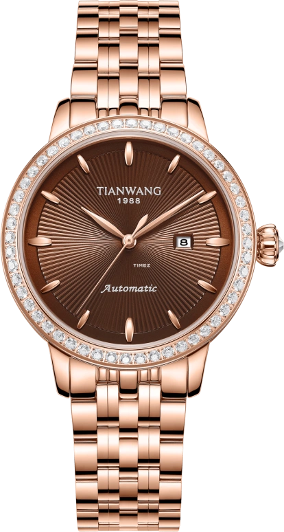 TianWang,Glory 32.50mm,32.50mm,Stainless Steel,Coffee,Automatic,Day,Crystal Glass,LS51289P,LS51289P.D.P.C-1