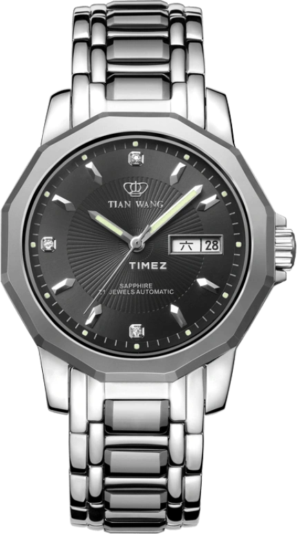 TianWang,Permanent ,Stainless Steel,Black,Automatic,Date,Day,Big Date,GS5534S,GS5534S/DD