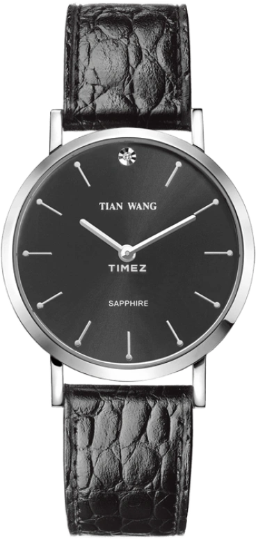 TianWang,Learned ,Stainless Steel,Black,Quartz,Sapphire,Crystal Glass,Round,GS3529S