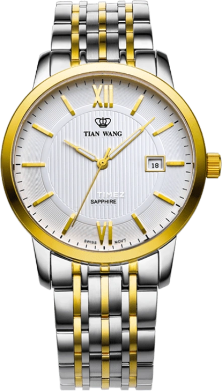 TianWang,Grace ,Stainless Steel,Silver White,Quartz,Day,Big Date,GS3700T,GS3700T/D