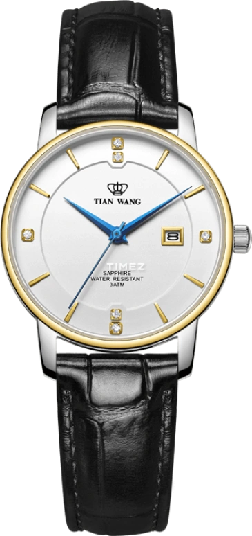 TianWang,Grace ,Stainless Steel,White,Quartz,Day,Sapphire,Crystal Glass,LS3950T,LS3950T.D.LB.W