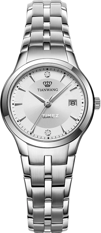 TianWang,Basic series 26mm,26mm,Stainless Steel,Silver White,Quartz,Day,Crystal Glass,LS3626S,LS3626S.D.S.S