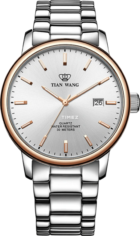 TianWang,Sea ,Stainless Steel,Rose Gold,Silver White,Quartz,Day,Glass,GS3997TP,GS3997TP.D.S.S