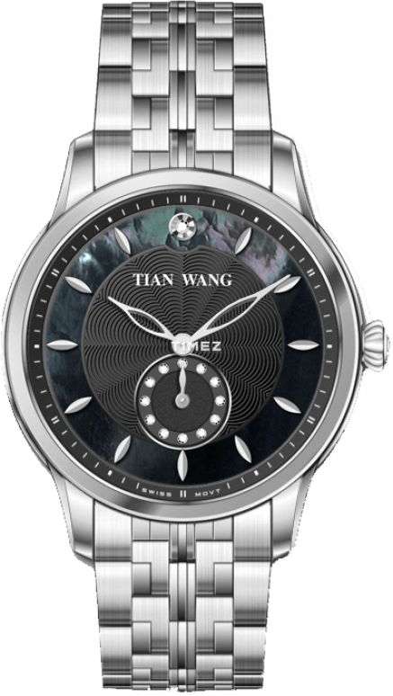 TianWang,Cardiac ,Stainless Steel,Black,Quartz,Sapphire,Glass,Round,LS3893S,LS3893S/D-B