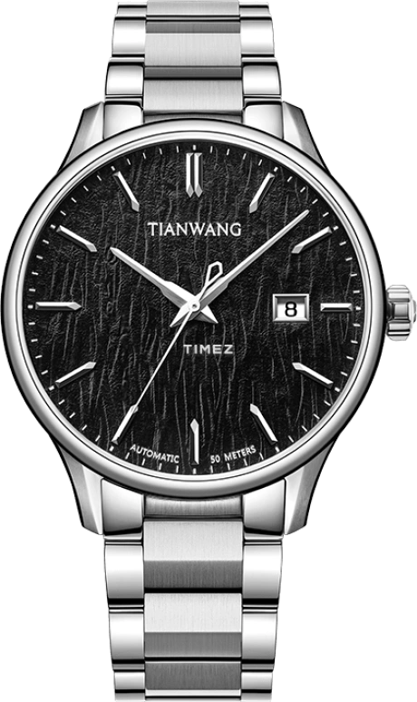 TianWang,Kunlun 42mm,42mm,Stainless Steel,Black,Automatic,Day,Sapphire,GS51516S,GS51516S.D.S.B