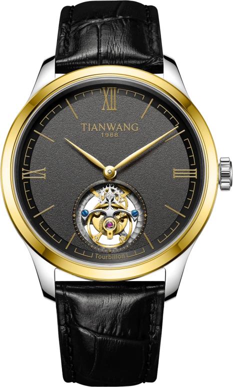 TianWang,Legend 42mm,42mm,Stainless Steel,Black,Handwound,Tourbillon,Crystal Glass,GS51510T,GS51510T.LB.N