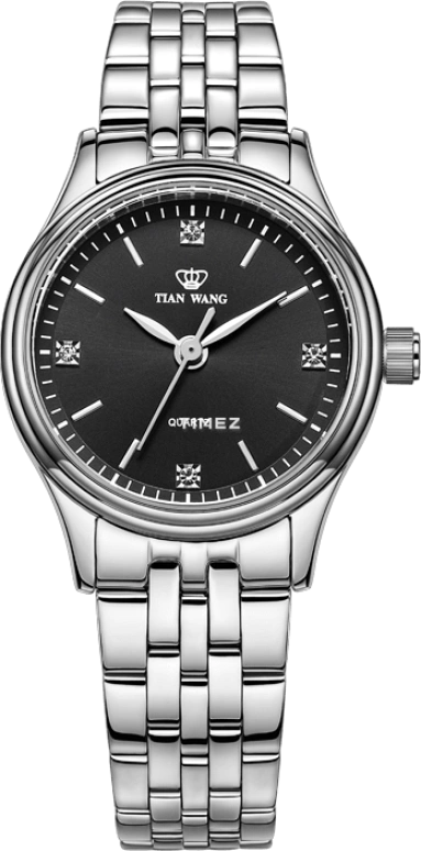 TianWang,Other ,Stainless Steel,Black,Quartz,Crystal Glass,Round,LS3729S,LS3729S-B