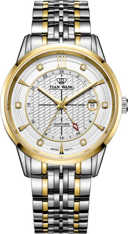 TianWang,Grace ,Stainless Steel,White,Quartz,Day,Sapphire,Crystal Glass,GS3817T,GS3817T/D
