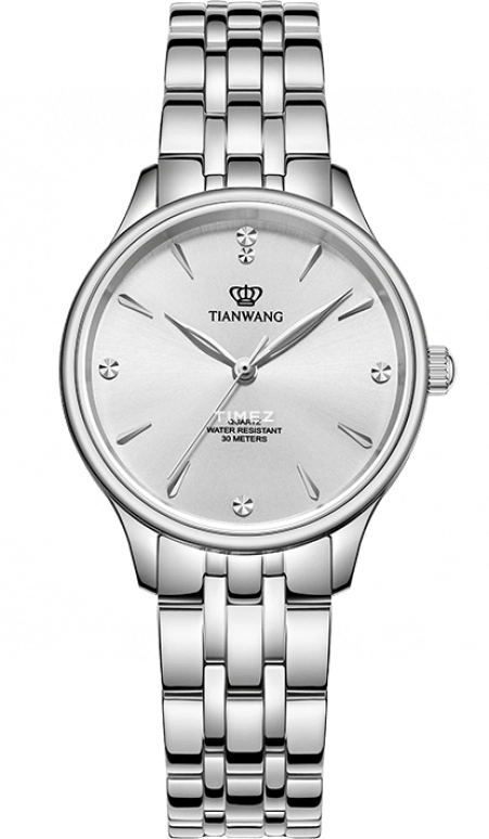 TianWang,Sea 30mm,30mm,Stainless Steel,Silver White,Quartz,Glass,Round,LS31314S,LS31314S.S.S