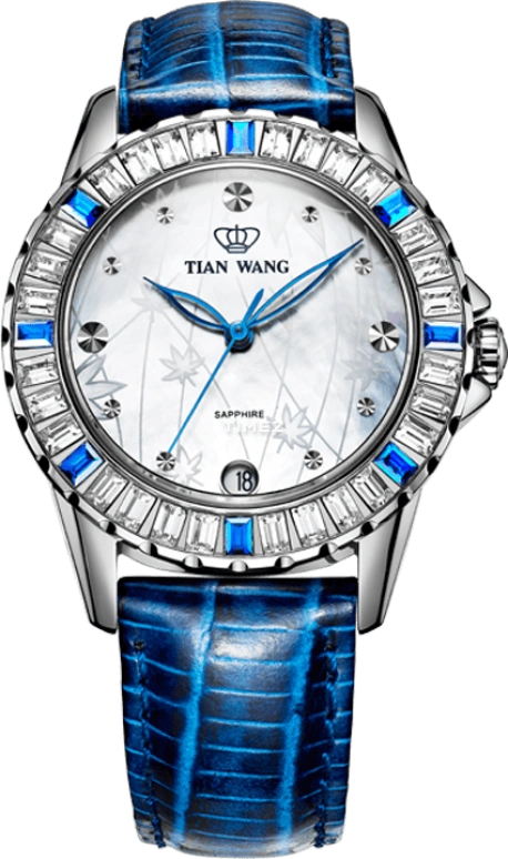 TianWang,Shine ,Stainless Steel,White,Quartz,Day,Sapphire,Glass,LS3786S,LS3786S/D-1