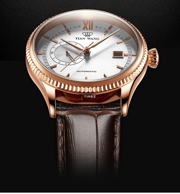 TianWang,Kunlun ,Stainless Steel,Rose Gold,White,Automatic,Day,Sapphire,Glass,GS5956P,GS5956P.DD.LC.W