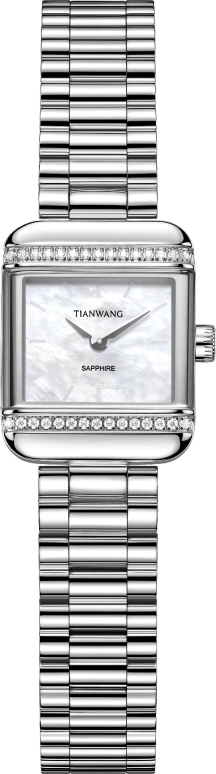TianWang,Shine ,Stainless Steel,Silver White,Quartz,Crystal Glass,Square,LS31581S,LS31581S.SW