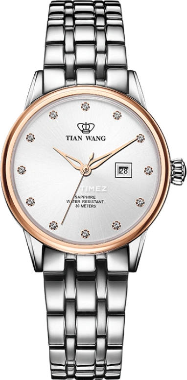TianWang,Star ,Stainless Steel,Rose Gold,Silver,Quartz,Day,Sapphire,Glass,LS31011TP,LS31011TP.D.S.S