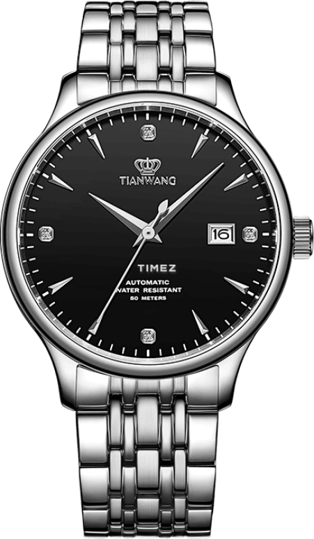 TianWang,Kunlun 41.50mm,41.50mm,Stainless Steel,Black,Automatic,Day,Crystal Glass,GS5876S,GS5876S.D.S.B