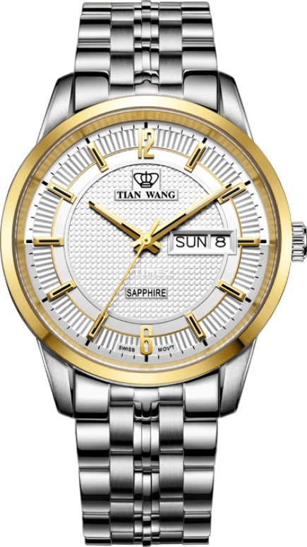 TianWang,Grace ,Stainless Steel,White,Quartz,Date,Day,GS3815T,GS3815T/DD