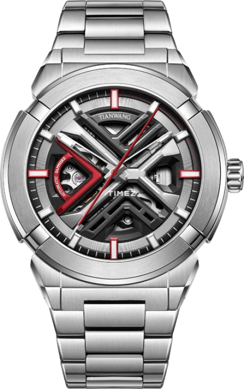 TianWang,X 45mm,45mm,Stainless Steel,Skeleton,Automatic,Sapphire,Glass,Round,GS51244S,GS51244S.S.BS-B