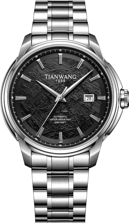 TianWang,The Conqueror 43mm,43mm,Stainless Steel,Gunmetal,Automatic,Day,Crystal Glass,GS51216S,GS51216S.D.S.N-1