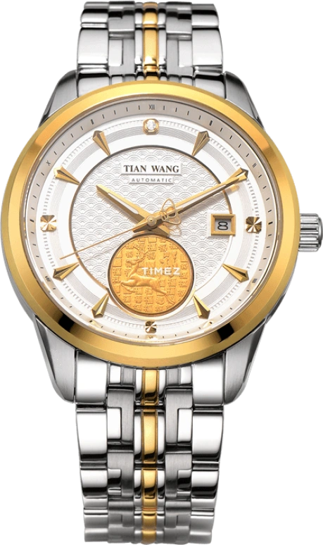 TianWang,Other ,Stainless Steel,White,Automatic,Day,Sapphire,Glass,GS5805T,GS5805T/D