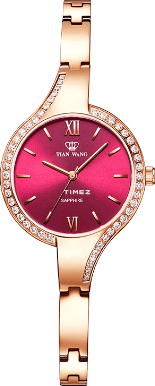 TianWang,Star ,Stainless Steel,Rose Gold,Rose,Red,Quartz,Sapphire,Crystal Glass,Round,LS31017P,LS31017P.P.R