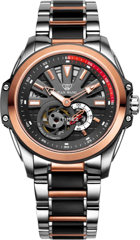TianWang,Pioneer＆Fashionable ,Stainless Steel,Black,Automatic,Crystal Glass,Round,GS5632PB,GS5632PB/D