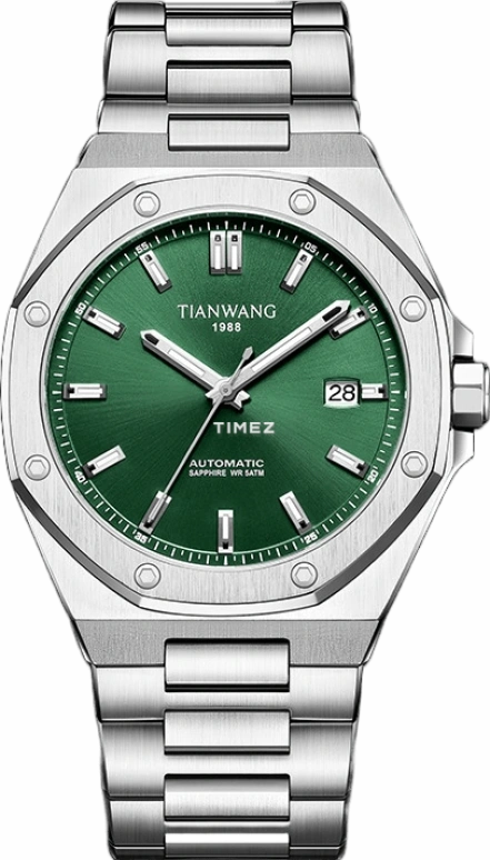 TianWang,Kunlun 43mm,43mm,Stainless Steel,Green,Automatic,Day,Sapphire,Glass,GS51212S,GS51212S.D.S.E