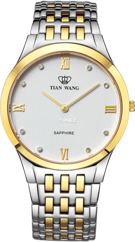TianWang,Learned 35mm,35mm,Stainless Steel,White,Quartz,Day,Sapphire,Crystal Glass,GS3532T