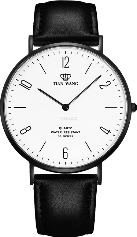 TianWang,TWINKLE ,Stainless Steel,White,Quartz,Sapphire,Glass,Round,GS3911B