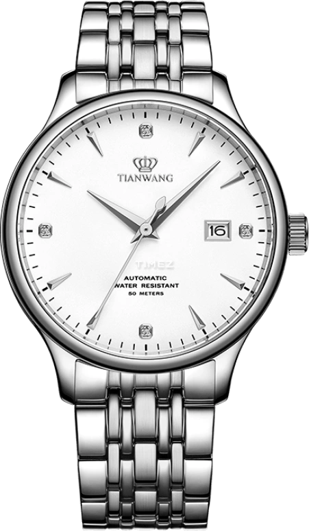 TianWang,Kunlun 41.50mm,41.50mm,Stainless Steel,Silver White,Automatic,Day,Sapphire,Glass,GS5876S,GS5876S.D.S.W