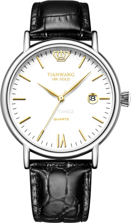 TianWang,Other 39mm,39mm,Stainless Steel,White,Quartz,Day,Crystal Glass,GS3874S,GS3874S.D.LB.KW