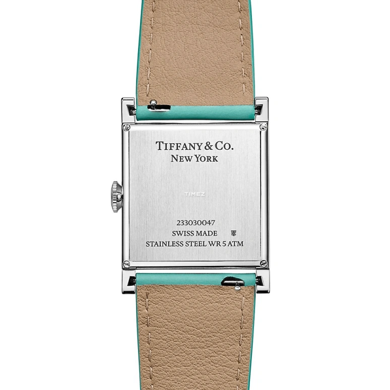 Tiffany,Union Square 27mm,27mm,Stainless Steel,Blue,Quartz,Square,Silver,73332648