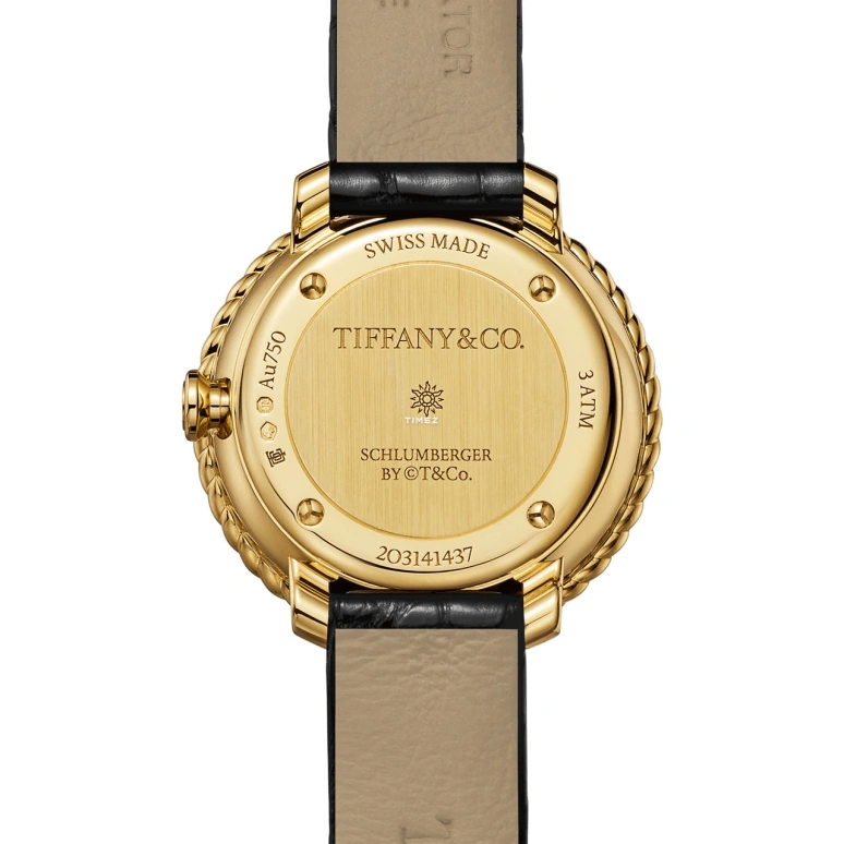 Tiffany,Tiffany Rope 27mm,27mm,Yellow Gold,Black,Eco-Drive,Solar Charging,Round,75417330